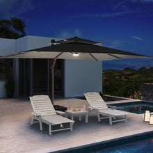 Ombrellon 10 X 13 FT Cantilever Patio Umbrella Outdoor with Lights & Base
