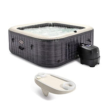 Intex PureSpa Plus Greystone Inflatable Square Outdoor Hot Tub Spa White