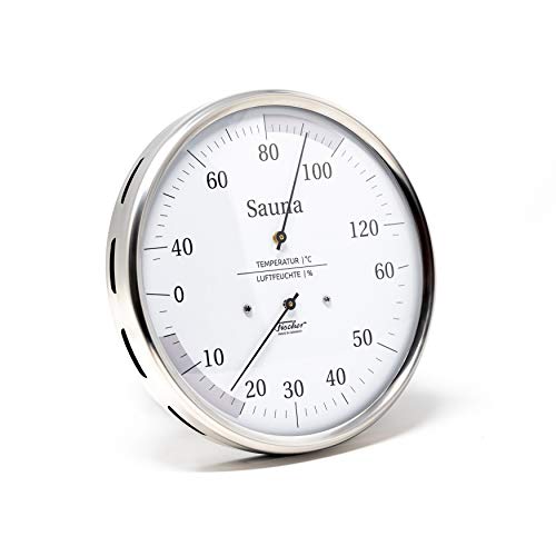 Fischer Sauna Thermohygrometer, Stainless-Steel, Multi Colour, One Size