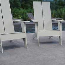 Merrick Lane Piedmont 2 Slat Poly Resin Adirondack Chair - Gray - Modern Design - Indoor/Outdoor - Set of 4