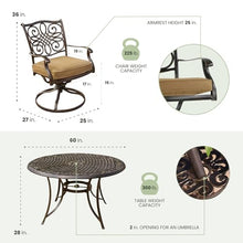 Hanover Traditions 7-Piece Patio Dining Set with Tan Cushions