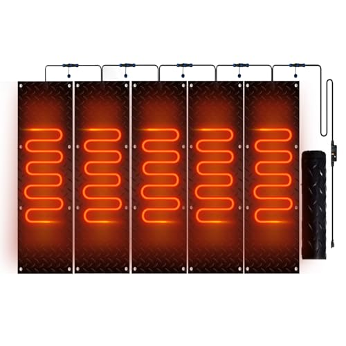 iumLeap Heated Snow Melting Mats for Walkways and Stairs - Slip-Proof Design with Power Cord - Residential Outdoor Mats for Winter Snow Removal, 5 Pcs-10 * 48in (25.4 * 121.9cm)