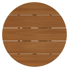 Modway Lane 31 Inch Teak Wood Outdoor Round Coffee Table in Natural – Slatted Patio Table with Pedestal Base for Patio, Balcony, Deck, Backyard, Terrace Or Sunroom