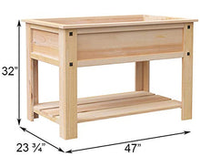 Panacea 81711 Mission Cedar Elevated Garden Bed with Shelf, Tan, 4'L, 32" H
