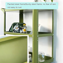 ARTUNV Metal Rolling Flower Cart With Wheels, 3-Tier Plant Display Stand