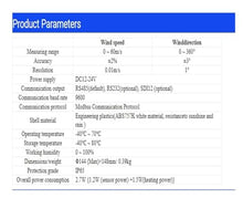 Mechanivis CXS03, DC 12-24V RS485, DC 12-24V RS232, Wind Speed and Direction Sensor Ultrasonic Outdoor Anemometer(DC12-24V RS485)
