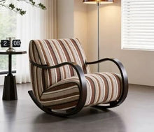 RFBXZPTADNU Upholstered Rocking Chair Curved Wood Leisure Accent