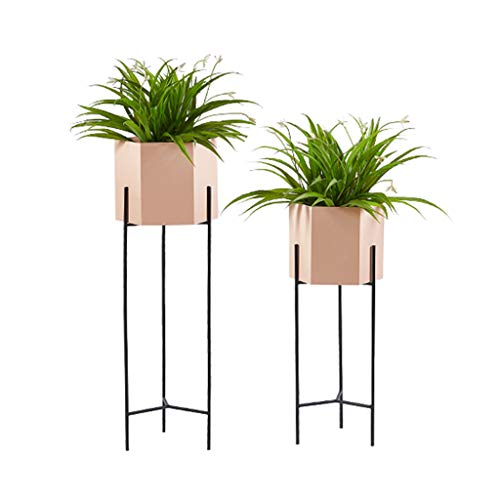 KAJIAO Outdoor Garden Patio Balcony Decoration Display Shelf Metal Flower Pot Rack Nordic Planter Stand Holder Iron Art Herb Bonsai Rack(S+L)