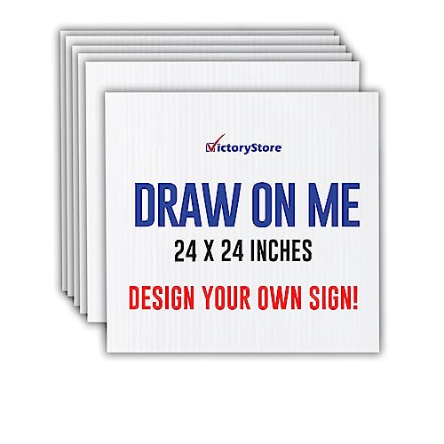 24” x 24” Corrugated Plastic Blank Yard Signs – Perfect for Printers, Crafts and Do It Yourself, 4mm Corrugated Plastic Lawn Signs (500)