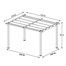 DESIGNSCAPE3D 10x10 Ft Retractable Patio Pergola with Canopy Gray