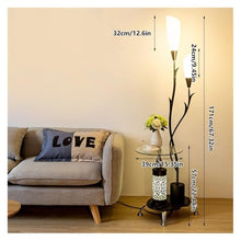 ZHONGCHENGWU Floor Lamp Floor Lamp with Table, Standing Lamps with Remote Control Dimmable LED Floor Lamp, Tall Lamp for Living Room Bedroom(Black)