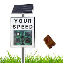 23.6"X35.4" Solar Powered Radar Speed Sign - Radar Speed Limit Sign,Ip65, Easy To Mount,Adjustable Speed Limit,With Remote Control And Accessories