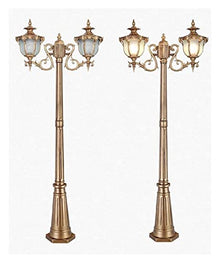 ALDEPO Courtyard Light 2-Light Post Light Waterproof Garden Lamp Traditional Victoria Retro Rustic Outdoor Street Light High Pole Lamp E27 Decorative Landscape Path Lighting for Villa Residential