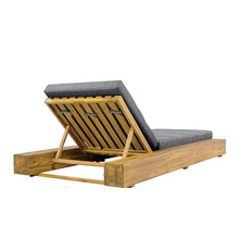 Christopher Knight Home Tory Acacia Wood Chaise Lounge Chair Outdoor Set of 2, Poolside Sun Lounger Recliner, Patio Outdoor Chaise Lounge with Cushions, Adjustable Backrest Lounge Sofa, Grey+Teak