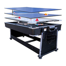 RACK Triad 7-Foot 3-in-1 Multi Game Swivel Billiard/Pool Table Black