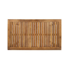 SRECELL Outdoor Acacia Wood Bar Table, 40" Bar Height Patio Dining Table with Slatted Top, Minimalist Solid Wood Console Table for Garden, Deck, Balcony, Entryway, Wooden Buffet Plant Stand,Teak