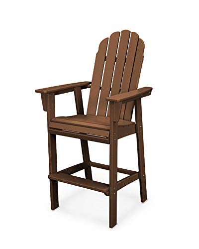 POLYWOOD® Vineyard Curveback Adirondack Bar Chair in Teak