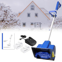 Eastnmythet Electric Snow Blower 11inch Wide, 24V 4.0Ah Snow Blower Battery Powered, Cordless Snow Thrower Shovel for Driveway and Playground,2 Battery