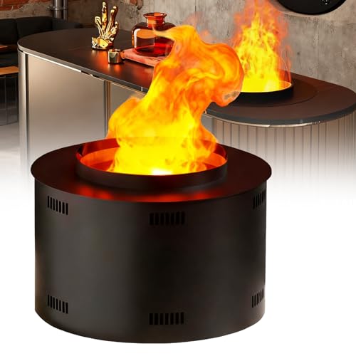 Sushangmao 2025 Water Vapor Fireplace/3d Water Vapor Decorative Fireplace,Adjust Flame Brightness/Mist Output Via Remote/App,One-Button Drainage and Water Filling,Zero Heat 30cm/11.8in