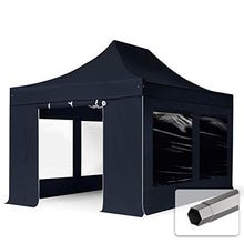 TOOLPORT 10x15 ft PES 750 Pop Up Canopy Tent, Steel, Black