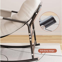 Adjustable Rocking Chair,Metal Rocking Chairs with High Back,Padded High Back Folding Rocker,Side Pocket Portable Rocking Lawn Chair Foldable,Modern Rocker Chairs for Living Room Bedroom Offices