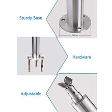 Swimming Pool Handrail Picket Stair Railings Decking Round Pipe Tube Banister Brushed Rail Bars Fixings Rail Base Adjustable Angle Sloping Steps for Indoor Outdoor Gardens,100cm(39.37in)