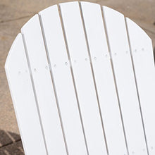 Great Deal Furniture Outdoor 5 Piece Acacia Wood & Lightweight Concrete Adirondack Chair Set with Fire Pit Grey & White