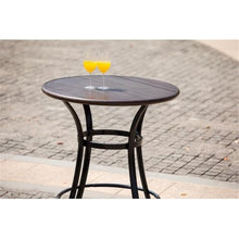 Direct Wicker 3PC Aluminum and Rattan Outdoor Serving Bar Set in Brown/Black