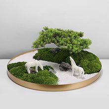 YXIANG56Q Fake Plants Artificial Welcoming Song Yongsheng Moss Landscape Zen Bonsai Simulation Potted Ornaments for Desktop Office Home Decoration Bonsai Tree