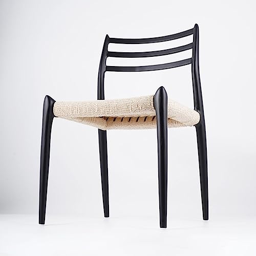 TEMKIN Home Dining Chair, Rattan Solid Wood Seat, Patio Garden Leisure Chair, Outdoors Rattan Sunlounger, Lazy Home Backrest Wicker Chair