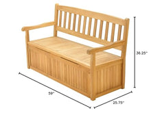 TeakFurnitureOutlet Devon 5 Feet Storage Bench A-Grade Teak Luxurious Outdoor Garden Patio