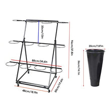 MIIKHI Plant stand3 Layer Flower Stand with Wheels, Metal Plant Stand with 12 Plastic Flower Buckets, Heavy Duty Movable Plant Cart Shelf, Flower Bucket Holder Shelves
