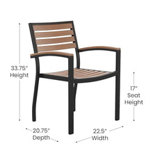 Flash Furniture Commercial Aluminum Stackable Side Chair, Black, 4-Pack