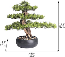 LSHAOBO Artificial Bonsai Tree Realistic Faux Bonsai Tree, Houseplant, Black Ceramic Round Pot and Pebbles Desktop Decoration Novelty Gifts(Color:B)