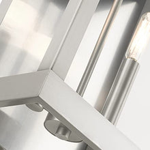 Livex Lighting 21235-91 York 2 Light Outdoor Wall Lantern, Brushed Nickel with Brushed Nickel Stainless Steel Reflector