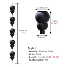 WhamtL Waterfall Rain Chain 6ft 7.5ft 8.5ft 9ft 13ft 15ft 16ft, Metal Hanging Rain Gutter Chain Rainwater Diverter, Black Rain Catcher for Downspout(Style1,6m (19.7ft))