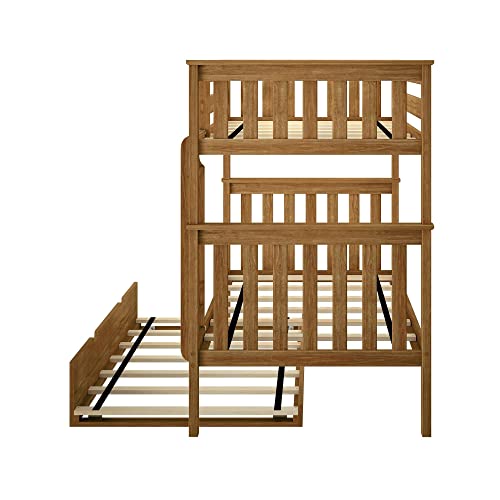 Max & Lily Twin-Over-Twin Bunk Bed with Trundle Pecan