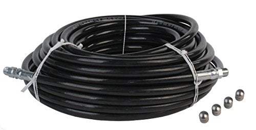 Sewer Jetter Hose & 4 Nozzles 3/8in.x 100ft. 4000 PSI & 9.0 Button Nose Thruster Flusher Monster & Degreaser Nozzles