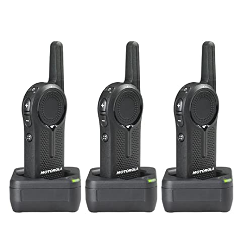 Motorola Solutions 3 Pack DLR1020 Two Way Radio Walkie Talkies Black