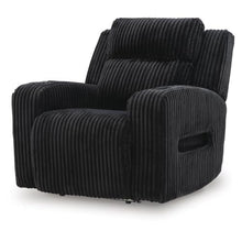 Rumy Power Recliner Chair with Blue LED, Cup-Holder, Black Corded Polyester