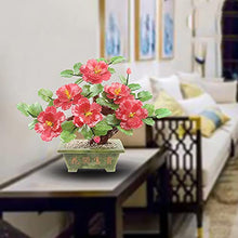 Tabletop Bonsai Peony Crafts Bonsai Jade Porch Bonsai Ornaments for Home Office Table Decor Chinese Feng Shui Decoration House Plant