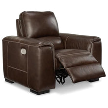Sanco Power Recliner Chair, Adjustable Headrest, USB, Walnut Brown Leather