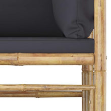 GFMGUEMV 6 Piece Bamboo Patio Lounge Set with Dark Gray Cushions