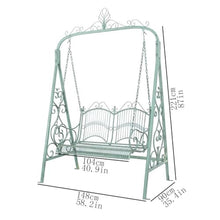 HYgloF Patio Benches Outdoor Rustic Vintage Iron Swing Chair for Garden Balcony Patio Decorative Hanging Double Rocking Garden Bench