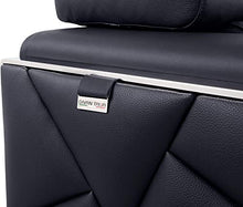 Blackjack Furniture Gianni Italian Leather Sofa with Adjustable Headrests Black