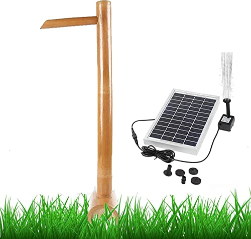 Garden Fountain Solar Water Fountain,Bamboo Fountain Decor,Water Features for Garden Solar Powered,Outdoor Garden Water Feature Desktop Fountain Home Decor