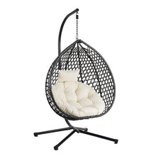 Merax Egg Hanging Chair with Stand, Indoor/Outdoor Swinging Wicker Hammock Chair for Patio, Garden, or Living Room