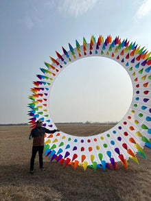 TiffyDance 20 Ft 3D Color Circle Kite Black