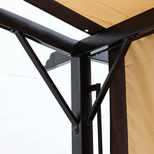 ANTSKU 12' x 9' Outdoor Pergola with Retractable Canopy Black Beige