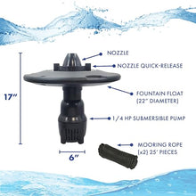 Half Off Ponds 1/4 HP 2500 GPH Floating Aerating Fountain with 100 Ft Cord